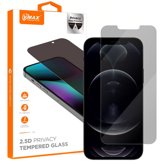 Προστατευτική μεμβράνη οθόνης Privacy Vmax για Apple iPhone 12 Pro Max, Ασφαλισμένο γυαλί, Πλήρης κόλλα, 2.5D