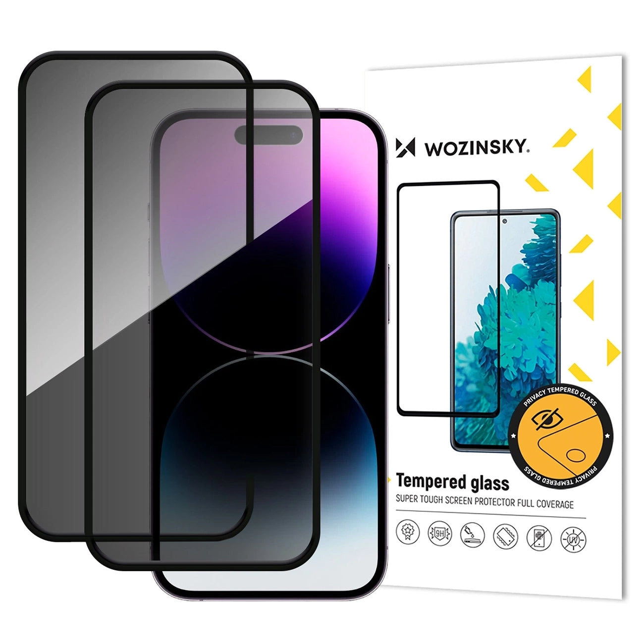 Προστατευτική Μεμβράνη Οθόνης Privacy WZK AntiSpy για Apple iPhone 17 / 16 Pro, Ενισχυμένο Γυαλί, Πλήρης Κόλληση, Σετ 2 τεμαχίων