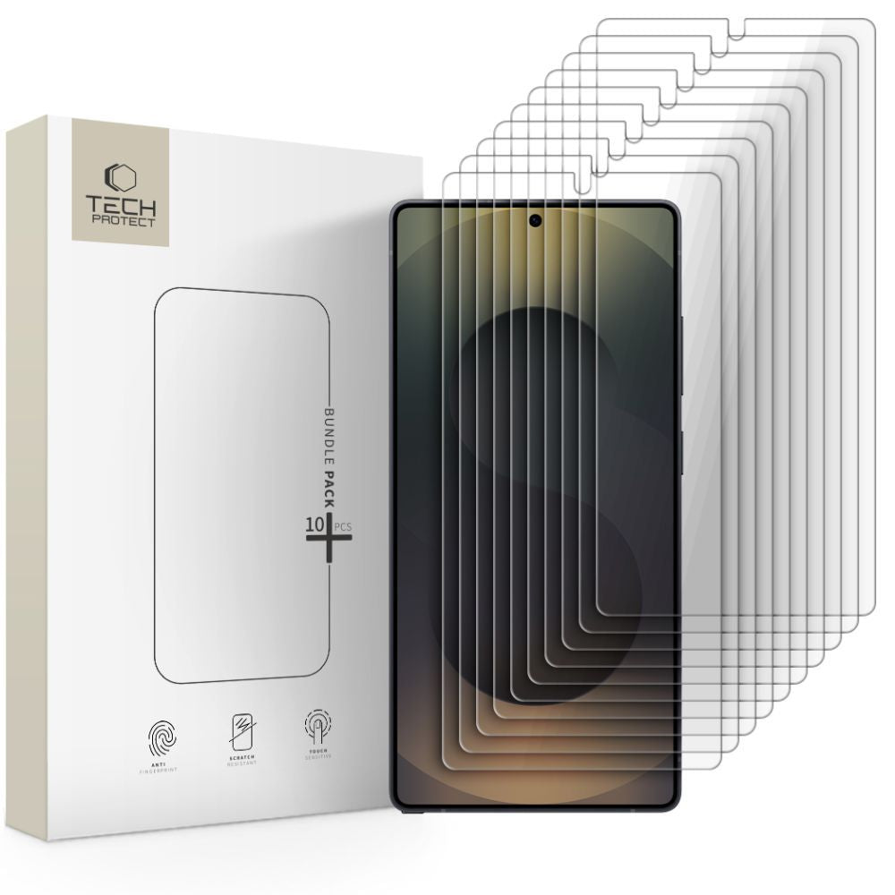 Προστατευτική Μεμβράνη Οθόνης Tech-Protect για Samsung Galaxy S25 Ultra S938, Ενισχυμένο Γυαλί, Πλήρης Κόλληση, Σετ 10 τεμαχίων