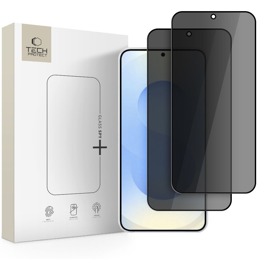 Προστατευτική Μεμβράνη Οθόνης Privacy Tech-Protect Spy+ για Samsung Galaxy S26 Plus S947, Ενισχυμένο Γυαλί, Full Glue, Σετ 2 τεμαχίων