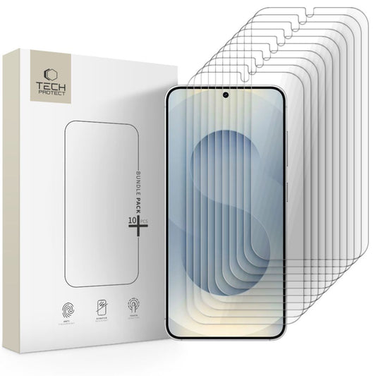 Tech-Protect Screen Protector for Samsung Galaxy S25 S931 / S24 S921, Tempered Glass, Full Glue, Set of 10 Pieces