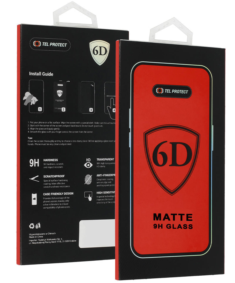 Matte Screen Protector OEM for Apple iPhone 18 Pro Max, Tempered Glass, Full Glue, 6D, Black