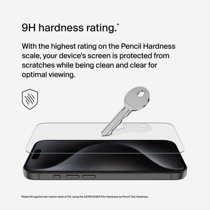 Προστατευτική μεμβράνη οθόνης Belkin ScreenForce TemperedGlass για Apple iPhone 15 Pro, Ασφαλισμένο γυαλί, Full Glue OVA137zz