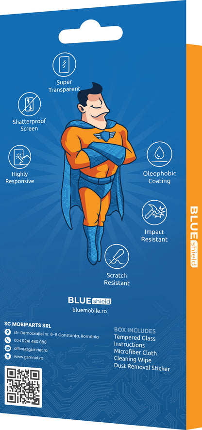 Προστατευτική Μεμβράνη Οθόνης Blue Shield για Samsung Galaxy A55 5G A556, Ενισχυμένο Γυαλί, Πλήρης Κόλληση, Συμβατό με Θήκες, Μαύρη