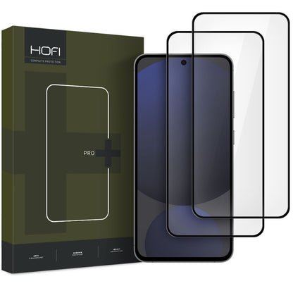 Προστατευτικό οθόνης HOFI Glass PRO+ για Samsung Galaxy S24 FE S721, Θωρακισμένο γυαλί, Πλήρης κόλλα, Σετ 2 τεμαχίων, 2.5D, Μαύρο