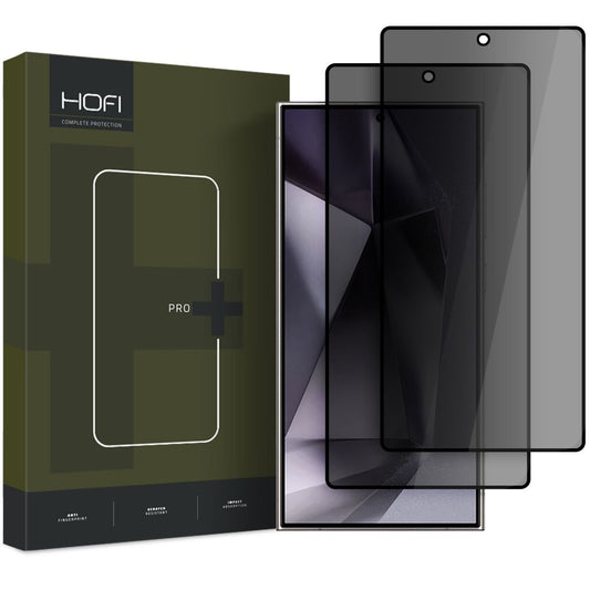 Προστατευτική μεμβράνη οθόνης Privacy HOFI Glass PRO+ για Samsung Galaxy S25 Ultra S938, Ασφαλισμένο γυαλί, Πλήρης κόλλα, Σετ 2 τεμαχίων