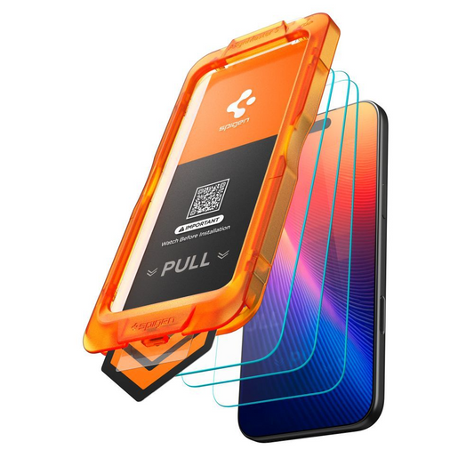 Προστατευτική Μεμβράνη Οθόνης Spigen GlastR Align Master Slim για Apple iPhone 17, Ενισχυμένο Γυαλί, Πλήρης Κόλληση, Σετ 3 τεμαχίων AGL10484