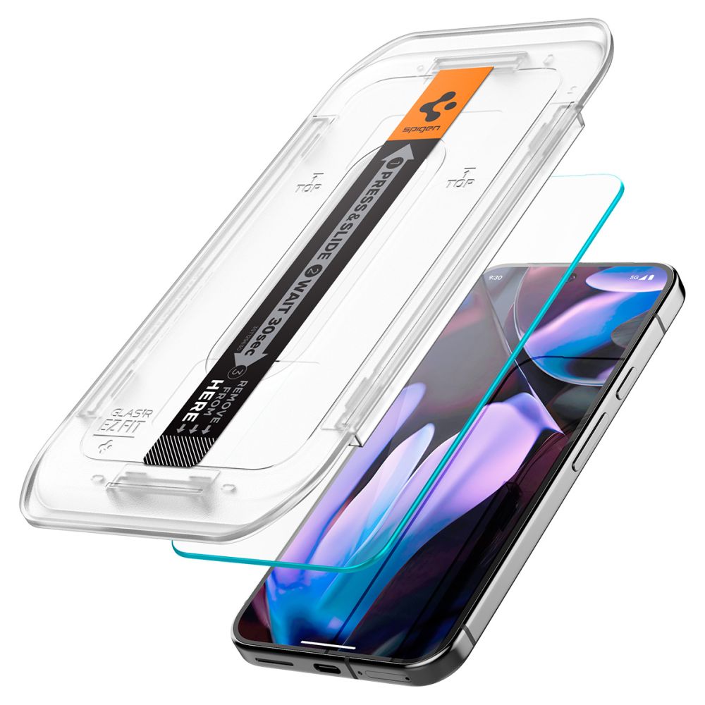 Προστατευτικό οθόνης Spigen EZ FIT για Google Pixel 9 / 9 Pro, με προστασία γυαλιού, πλήρης κόλλα, σετ 2 τεμαχίων, 2.5D AGL08442 AGL08442 AGL08442 