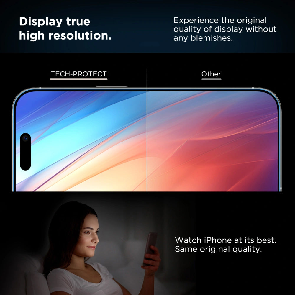 Προστατευτική Μεμβράνη Οθόνης Tech-Protect Quick Set+ για Apple iPhone 16 Pro, Ενισχυμένο Γυαλί, Πλήρης Κόλληση, Σετ 2 τεμαχίων, Μαύρη