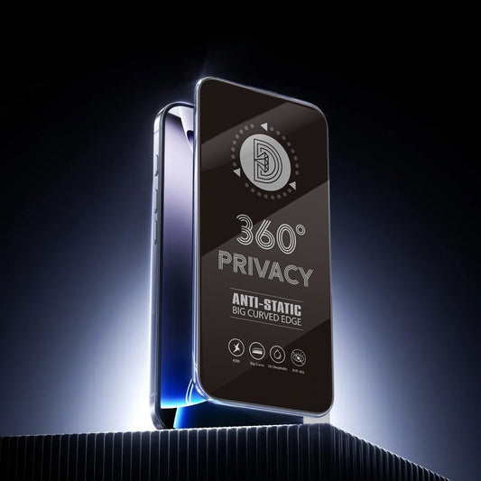 Προστατευτική μεμβράνη οθόνης Privacy OEM 360 για Apple iPhone 17 / 16 Pro, Ασφαλισμένο γυαλί, Πλήρης κόλλα