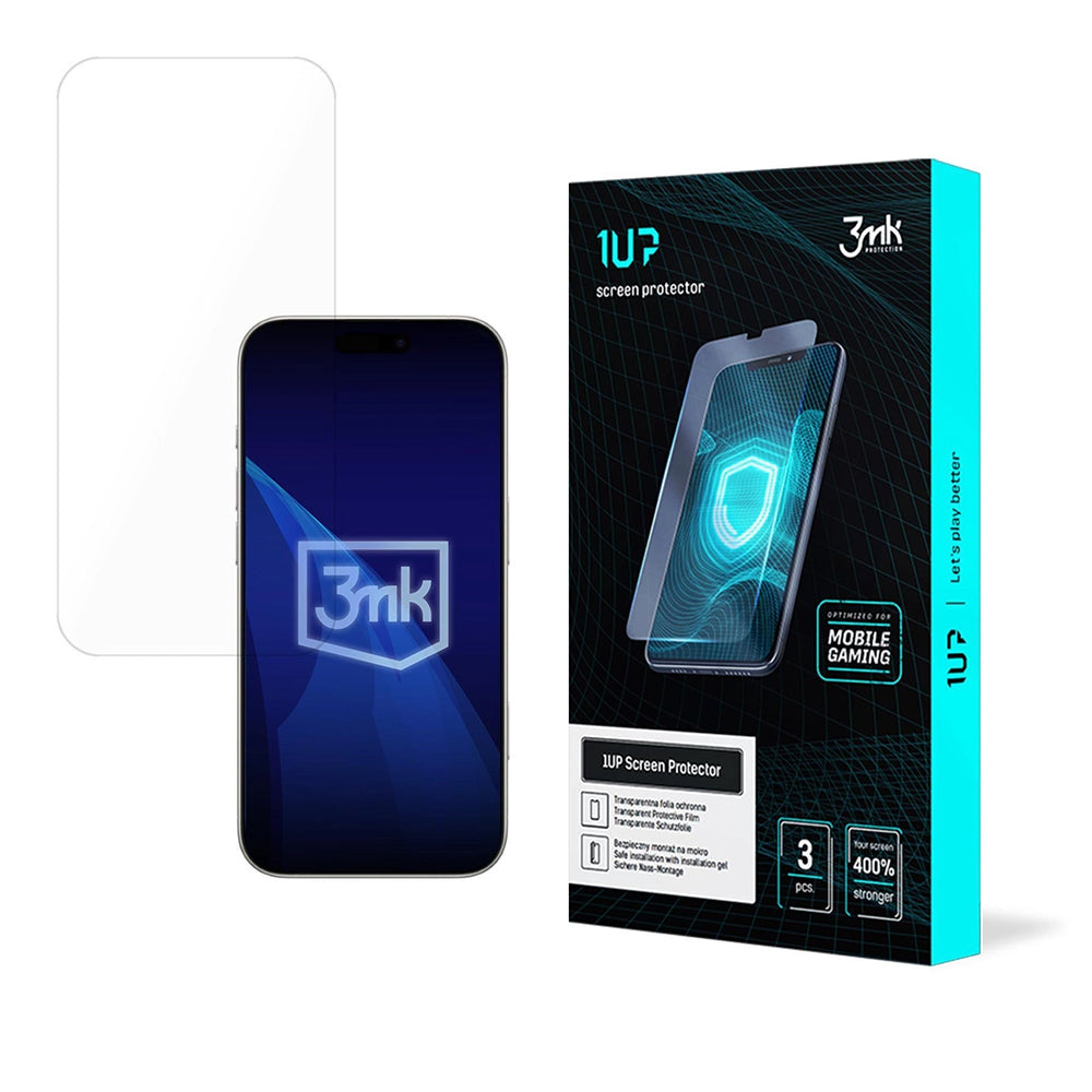 Προστατευτική Μεμβράνη Οθόνης 3MK 1UP για Apple iPhone 17, Ενισχυμένο Γυαλί, Full Glue, Σετ 3 τεμαχίων