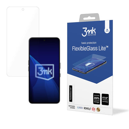 Προστατευτική μεμβράνη οθόνης 3MK FlexibleGlass Lite για Nothing Phone (3a) / Phone (3a) Pro, Ευέλικτο γυαλί, Πλήρης κόλλα