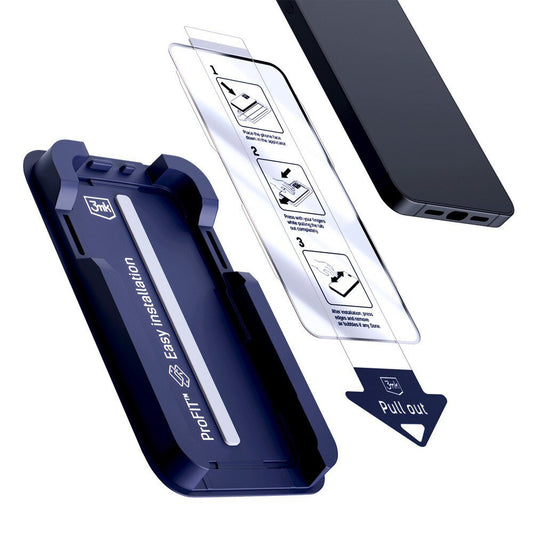 Προστατευτική μεμβράνη οθόνης 3MK HardGlass Max για Apple iPhone 18 Pro Max / 17 Pro Max, Ασφαλισμένο γυαλί, Πλήρης κόλλα, Μαύρο