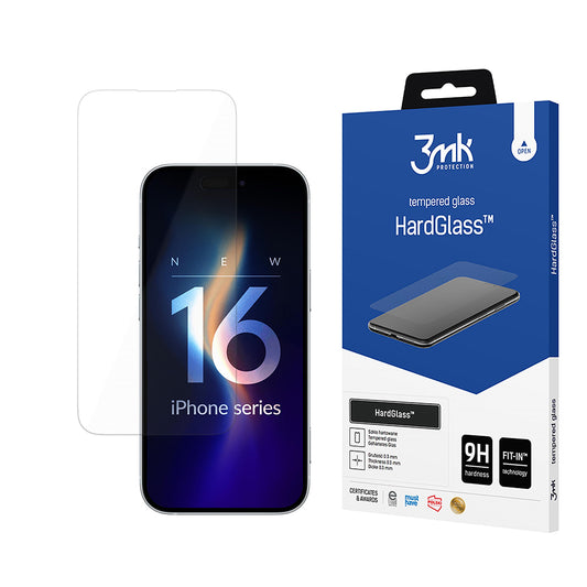 Προστατευτική μεμβράνη οθόνης 3MK HardGlass για Apple iPhone 16 Pro Max, Ασφαλισμένο γυαλί, Πλήρης κόλλα