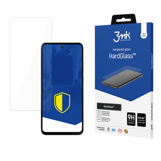 Προστατευτική μεμβράνη οθόνης 3MK HardGlass για Motorola Moto G15 / G15 Power / E15 / G05, Ασφαλισμένο γυαλί, Πλήρης κόλλα