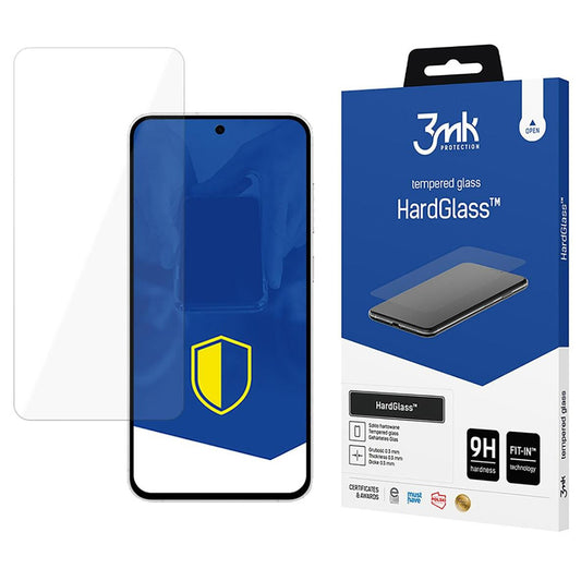 Προστατευτική μεμβράνη οθόνης 3MK HardGlass για Samsung Galaxy S24 FE S721, Ασφαλισμένο γυαλί, Πλήρης κόλλα