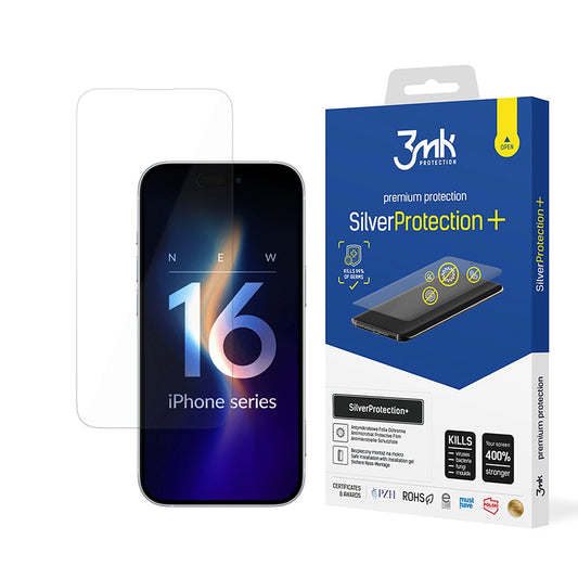Προστατευτική μεμβράνη οθόνης 3MK Silver Protect+ για Apple iPhone 16, Πλαστικό