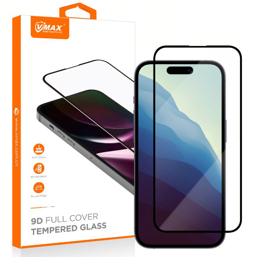 Προστατευτικό οθόνης Vmax για Samsung Galaxy S24+ S926, Προστατευτικό κάλυμμα οθόνης, πλήρης κόλλα, 9D, Μαύρο