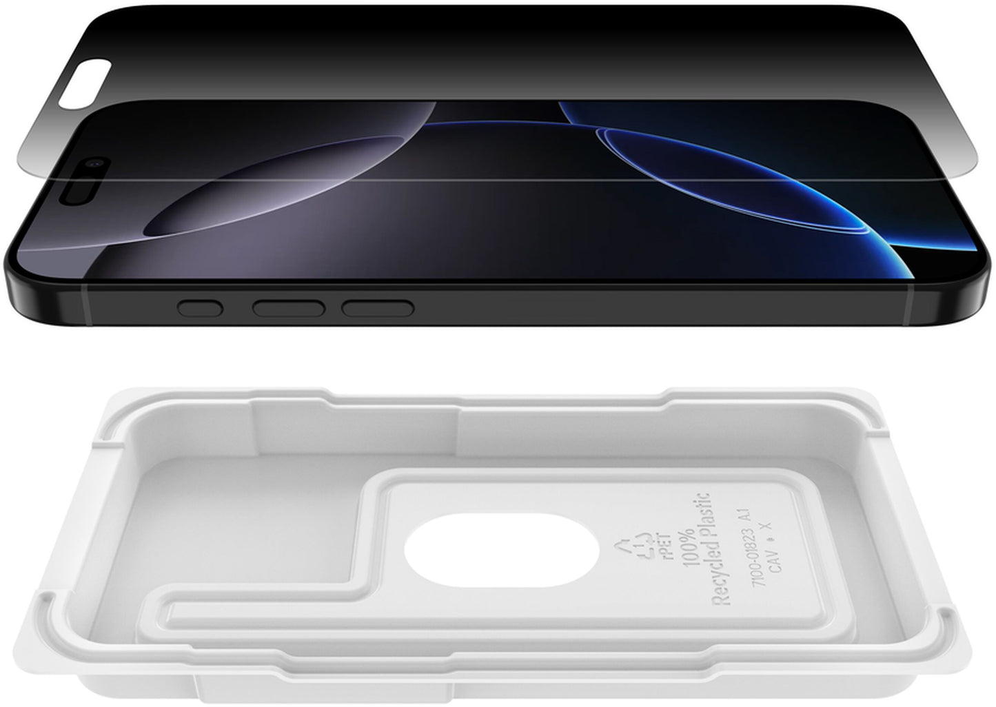 Προστατευτική μεμβράνη οθόνης Privacy Belkin ScreenForce InvisiGlass για Apple iPhone 16 Pro Max, Ασφαλισμένο γυαλί, Full Glue OVA170hq