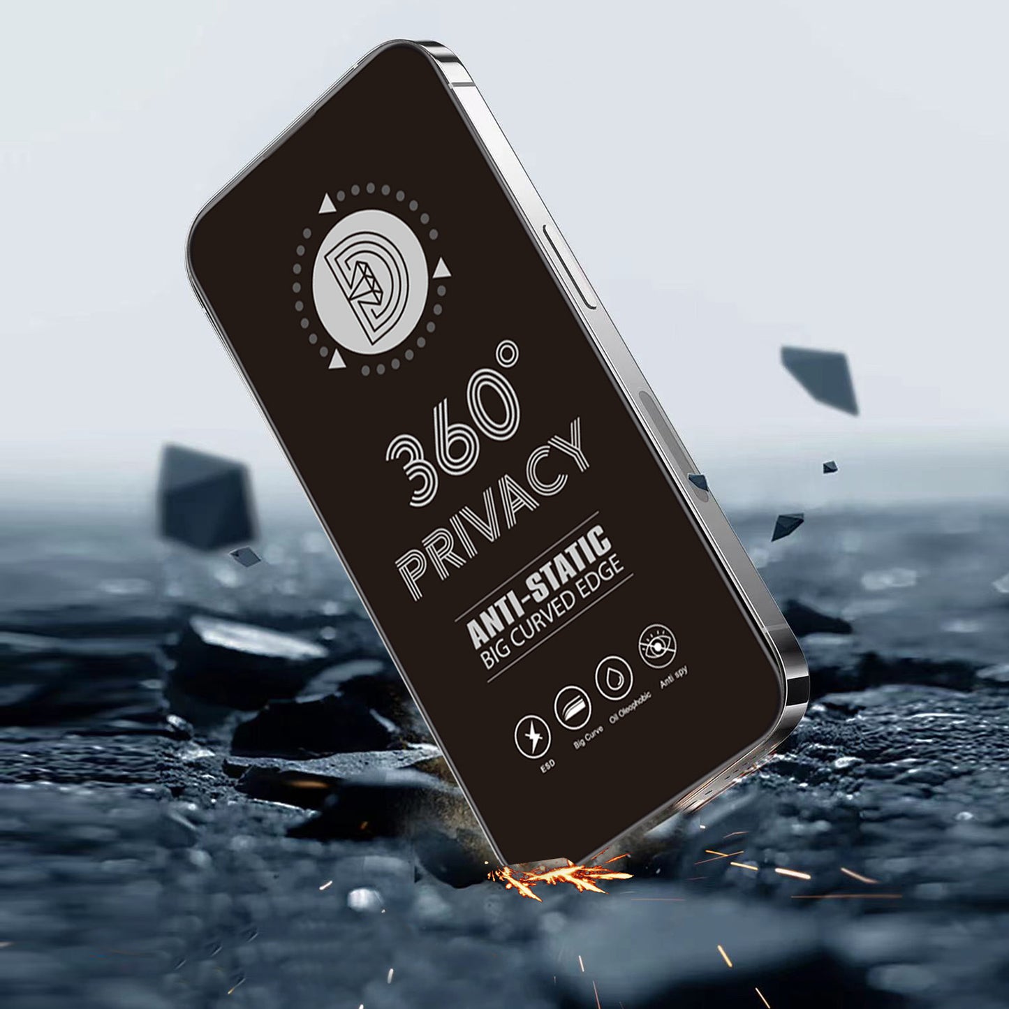Προστατευτική μεμβράνη οθόνης Privacy OEM 360 για Samsung Galaxy A37 5G, Ασφαλισμένο γυαλί, Full Glue