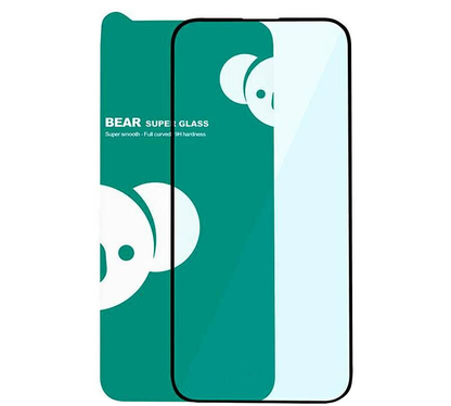 Προστατευτική μεμβράνη οθόνης Bear Super Hard για Apple iPhone 18 Pro / 17 Pro / 17 / 16 Pro, Ασφαλισμένο γυαλί, Πλήρης κόλλα, 3D, Μαύρο