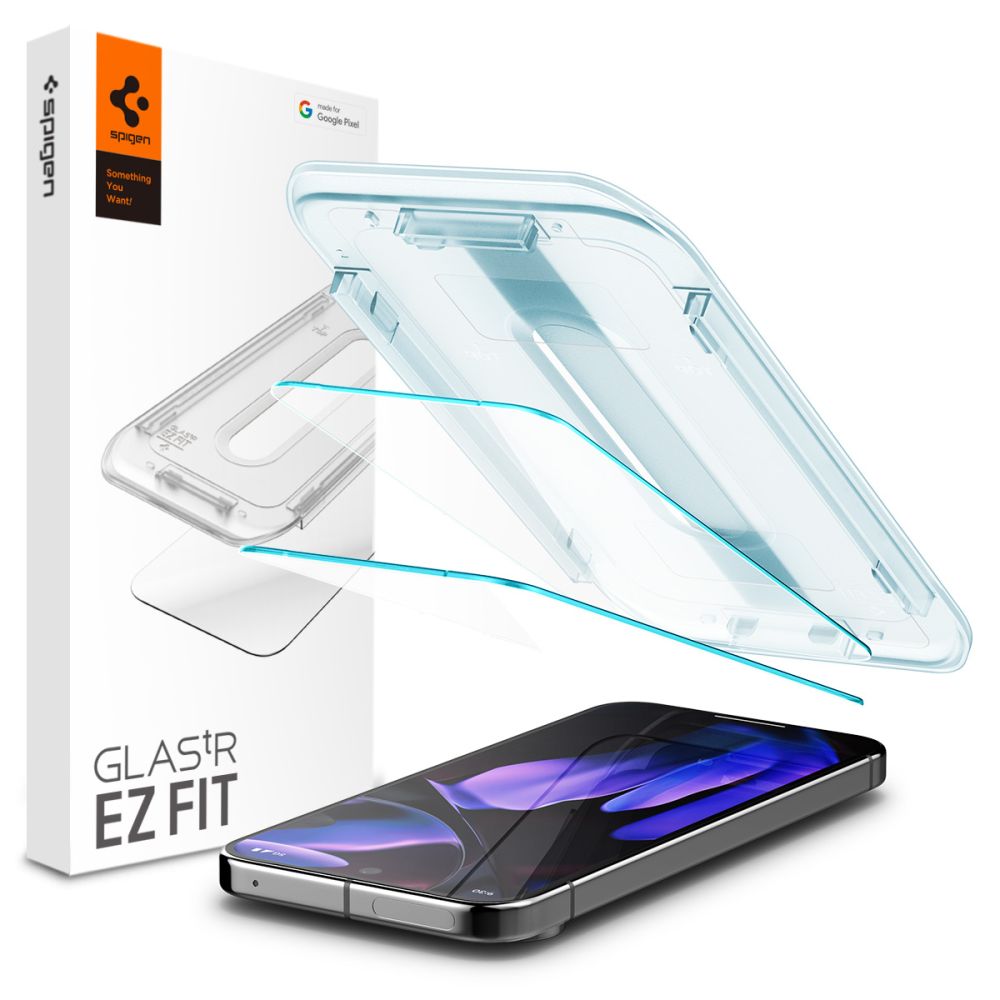 Προστατευτικό οθόνης Spigen EZ FIT για Google Pixel 9 / 9 Pro, με προστασία γυαλιού, πλήρης κόλλα, σετ 2 τεμαχίων, 2.5D AGL08442 AGL08442 AGL08442 