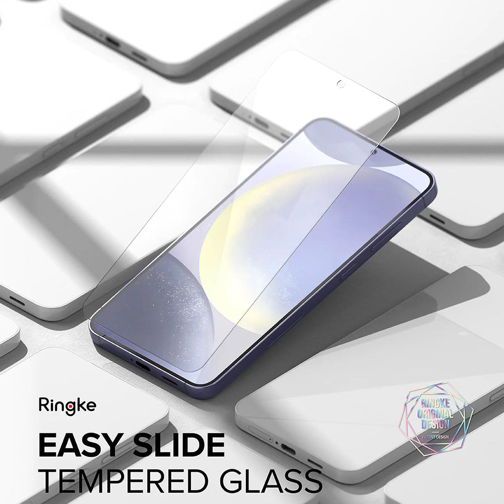 Προστατευτικό οθόνης Ringke Easy Slide για Samsung Galaxy S24 S921, με προστασία γυαλιού, πλήρης κόλλα, σετ 2 τεμαχίων 