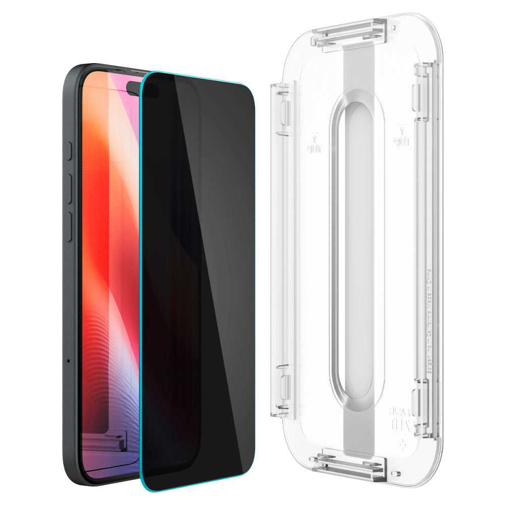 Προστατευτική Μεμβράνη Οθόνης Spigen GlastR EZ FIT για Apple iPhone 17e / 16e / 14 / 13 Pro, Ενισχυμένο Γυαλί, Πλήρης Κόλληση, Σετ 2 τεμαχίων AGL03385