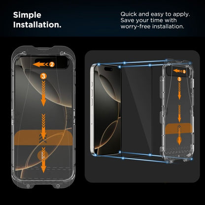 Προστατευτική Μεμβράνη Οθόνης Tech-Protect Quick Set+ για Apple iPhone 17e / 16e / 14 / 13 Pro, Ενισχυμένο Γυαλί, Πλήρης Κόλληση, Σετ 2 τεμαχίων, Μαύρη