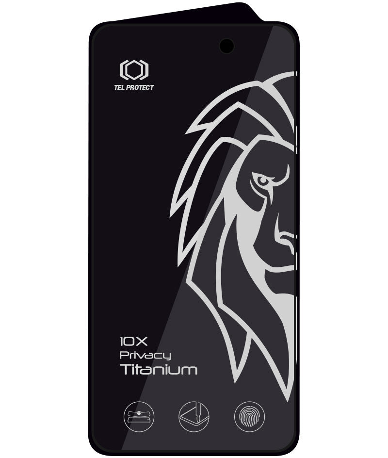 Προστατευτικό οθόνης Privacy Tel Protect 10X Plus Titanium για Apple iPhone 17 Pro Max, Σκληρυμένο Γυαλί, Full Glue