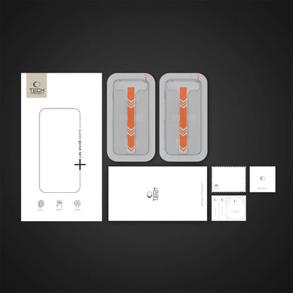 Προστατευτική Μεμβράνη Οθόνης Tech-Protect Quick Set+ για Apple iPhone 16 Pro, Ενισχυμένο Γυαλί, Πλήρης Κόλληση, Σετ 2 τεμαχίων, Μαύρη