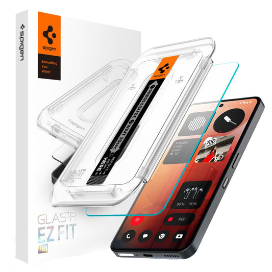 Προστατευτική Μεμβράνη Οθόνης Clear Spigen GlastR EZ FIT για Nothing Phone (3a) / Phone (3a) Pro, Ενισχυμένο Γυαλί, Full Glue AGL09429