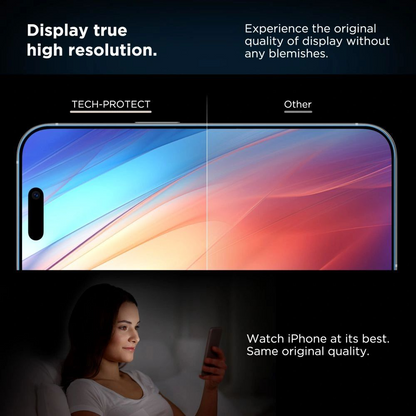 Προστατευτική Μεμβράνη Οθόνης Tech-Protect Quick Set+ για Apple iPhone 17, Ενισχυμένο Γυαλί, Πλήρης Κόλληση, Σετ 2 τεμαχίων, Μαύρη
