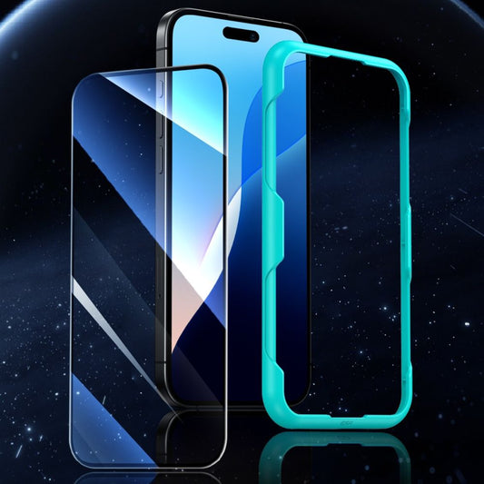 Προστατευτική Μεμβράνη Οθόνης ESR για Apple iPhone 16 / 15, Ενισχυμένο Γυαλί, Πλήρης Κόλληση, Σετ 2 τεμαχίων, Μαύρη