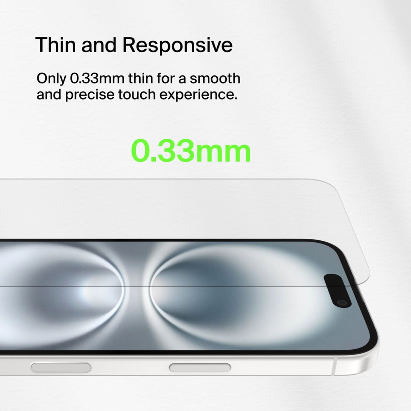 Προστατευτική μεμβράνη οθόνης Belkin ScreenForce TemperedGlass για Apple iPhone 16 / 15 / 14 Pro, Ασφαλισμένο γυαλί, Full Glue OVA135zz