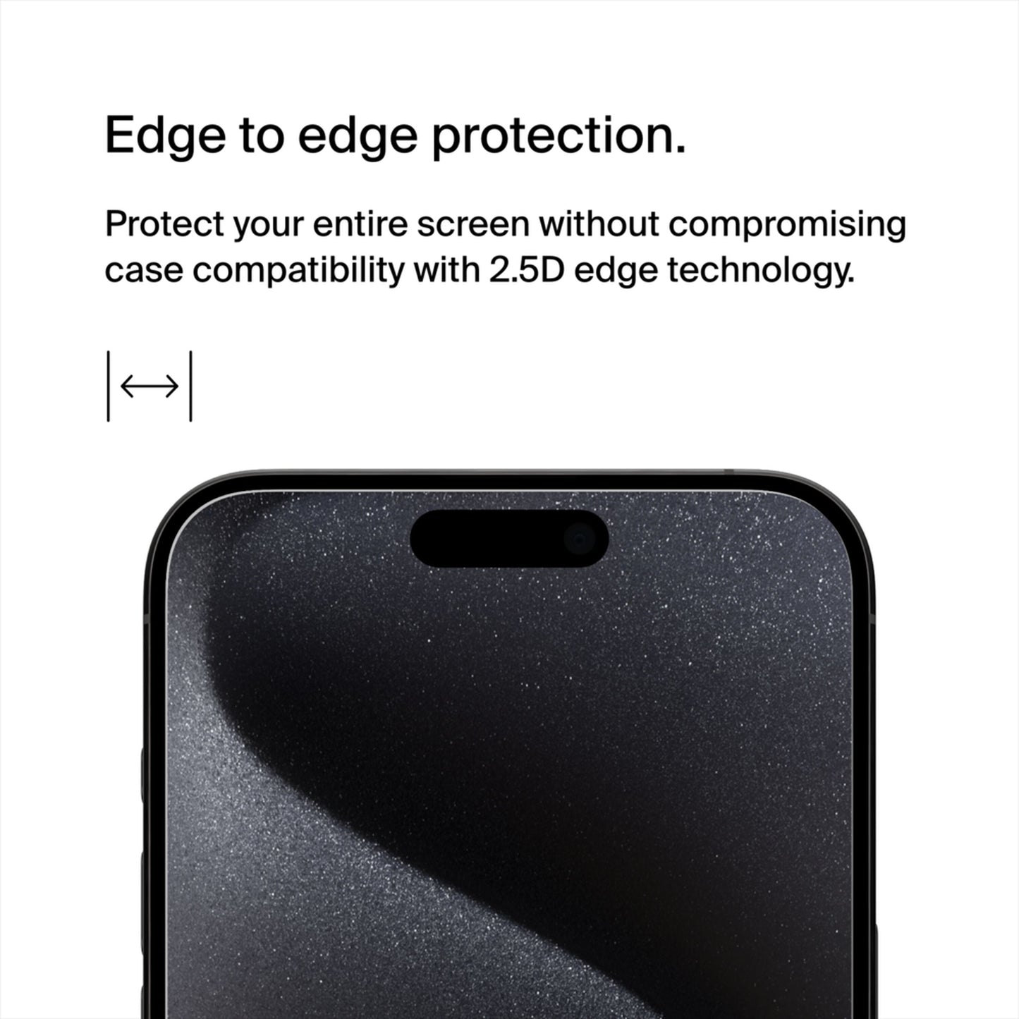 Προστατευτική μεμβράνη οθόνης Belkin ScreenForce TemperedGlass για Apple iPhone 15 Pro, Ασφαλισμένο γυαλί, Full Glue OVA137zz