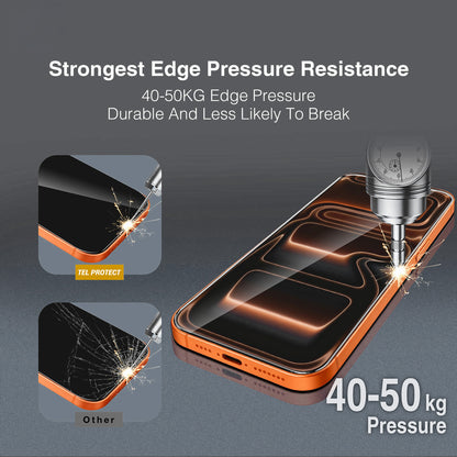 Προστατευτικό οθόνης Tel Protect 10X HD DLC Diamond Coating για Apple iPhone 18 Pro / 17 Pro, Σκληρυμένο Γυαλί, Full Glue, Μαύρο