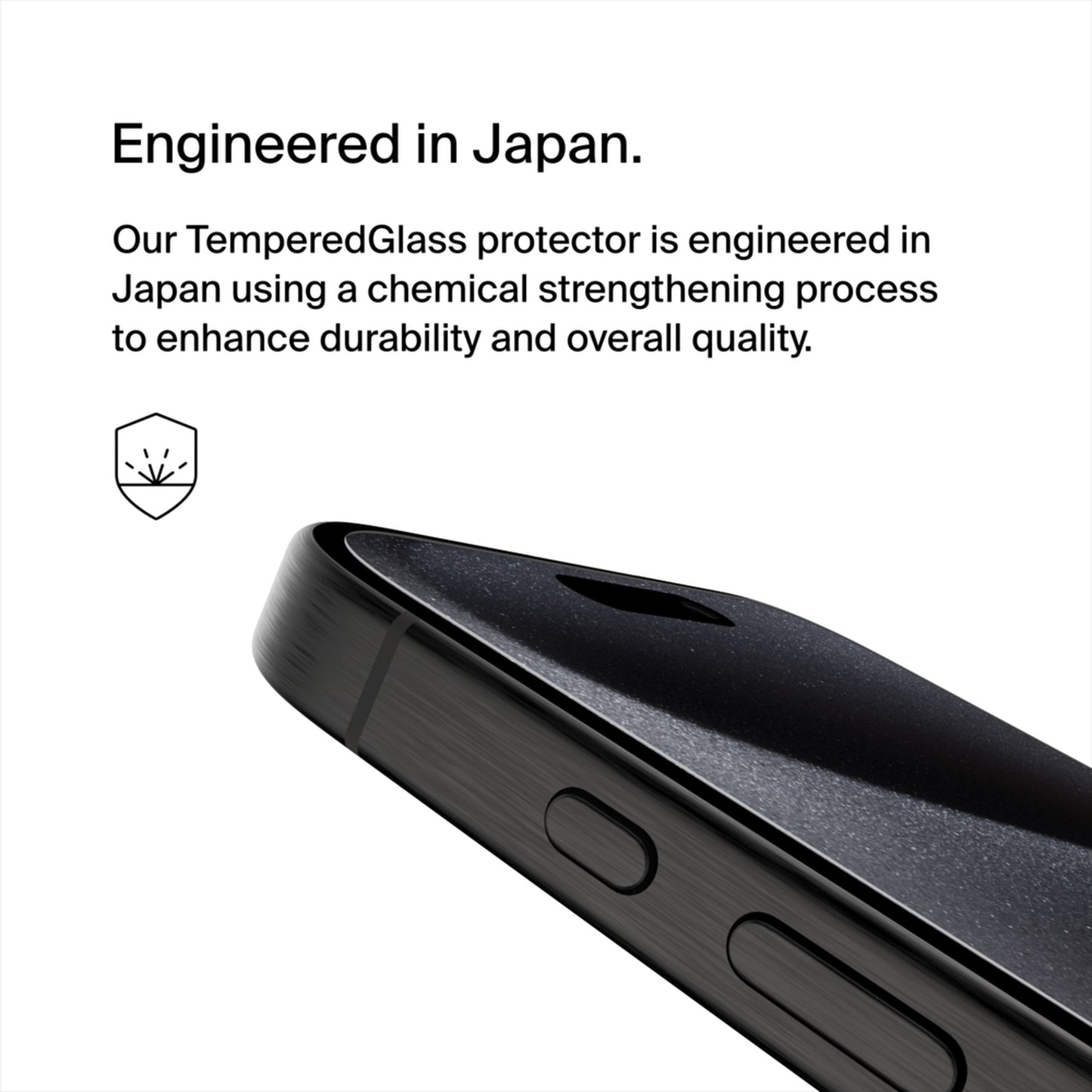 Προστατευτική μεμβράνη οθόνης Belkin ScreenForce TemperedGlass για Apple iPhone 15 Pro Max, Ασφαλισμένο γυαλί, Full Glue OVA138zz