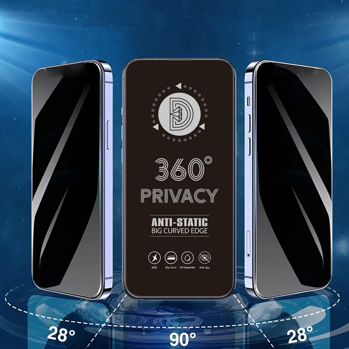Προστατευτική μεμβράνη οθόνης Privacy OEM 360 για Samsung Galaxy A37 5G, Ασφαλισμένο γυαλί, Full Glue