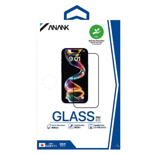 Προστατευτική μεμβράνη οθόνης Anank 1X Reinforced για Apple iPhone 16 Pro, Ασφαλισμένο γυαλί, Πλήρης κόλλα, 2.5D, Μαύρο