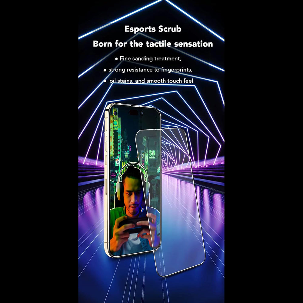 Προστατευτική μεμβράνη οθόνης Anank Anti-Fingerprint για Apple iPhone 14 Pro Max, ασφαλισμένο γυαλί, πλήρης κόλλα, 2.5D, μαύρο