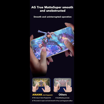 Προστατευτική μεμβράνη οθόνης Anank Anti-Fingerprint για Apple iPhone 15 Pro, Ασφαλισμένο γυαλί, Πλήρης κόλλα, 2.5D, Μαύρο