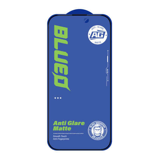 Προστατευτική μεμβράνη οθόνης Blueo Anti-Glare για Apple iPhone 15 Pro, ασφαλισμένο γυαλί, πλήρης κόλλα, μαύρο