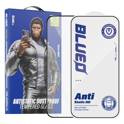 Προστατευτική μεμβράνη οθόνης Blueo Anti-Static HD για Apple iPhone 15 Pro Max, ασφαλισμένο γυαλί, πλήρης κόλλα, μαύρο