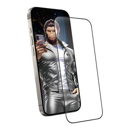 Προστατευτική μεμβράνη οθόνης Blueo Anti-Static HD για Apple iPhone 15 Pro Max, ασφαλισμένο γυαλί, πλήρης κόλλα, μαύρο