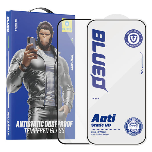 Προστατευτική μεμβράνη οθόνης Blueo Anti-Static HD για Apple iPhone 18 Pro Max / 17 Pro Max / 16 Pro Max, Ασφαλισμένο γυαλί, Πλήρης κόλλα, Μαύρο