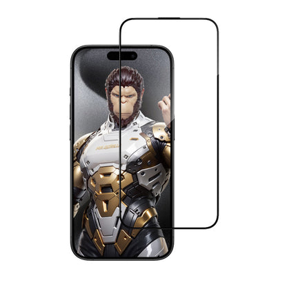 Προστατευτική μεμβράνη οθόνης Blueo AR για Apple iPhone 16 Pro, ασφαλισμένο γυαλί, πλήρης κόλλα, 3D, μαύρο