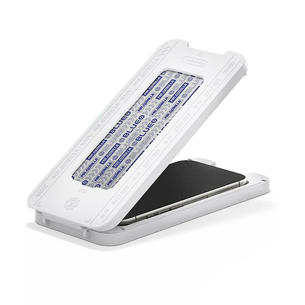 Προστατευτική μεμβράνη οθόνης Blueo Crystal Anti-Scratch Applicator για Apple iPhone 15 Pro Max, Ασφαλισμένο γυαλί, Πλήρης κόλλα, Μαύρο
