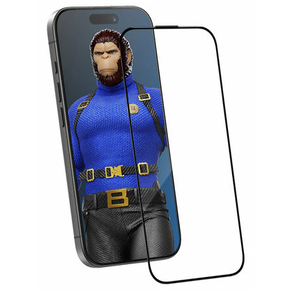 Προστατευτική μεμβράνη οθόνης Blueo Crystal Anti-Scratch για Apple iPhone 16 Plus / 15 Plus, Ασφαλισμένο γυαλί, Πλήρης κόλλα, Μαύρο