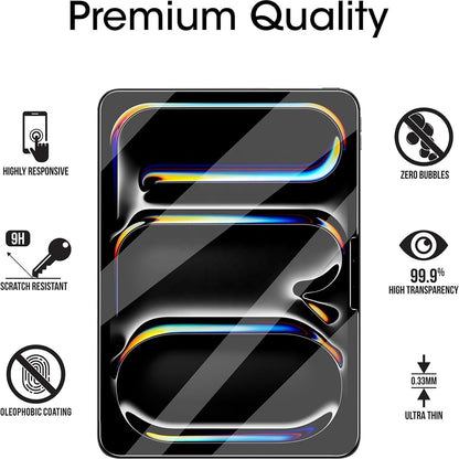 Blueo HD Screen Protector Film for Apple iPad (2025) / (2022), Tempered Glass, Full Glue